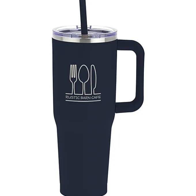 Harriton Vacuum Mug with Straw - 40 oz.