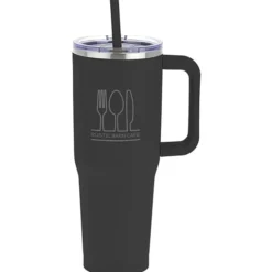 Harriton Vacuum Mug with Straw - 40 oz. - 24 hr
