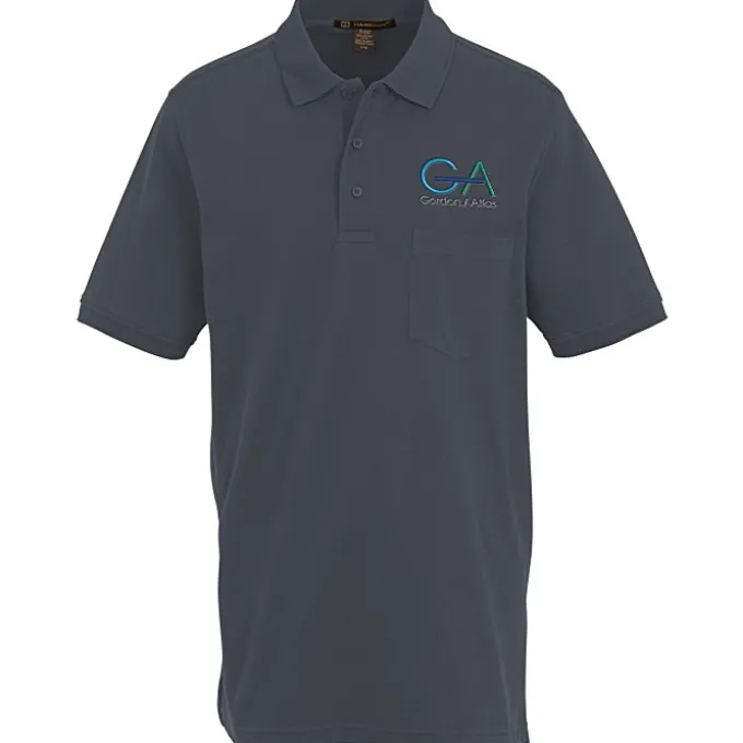 Harriton Valiant Cotton Snag Protect Pocket Polo