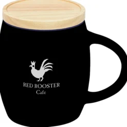 Hearth Coffee Mug with Wood Lid Coaster - 14 oz - Laser