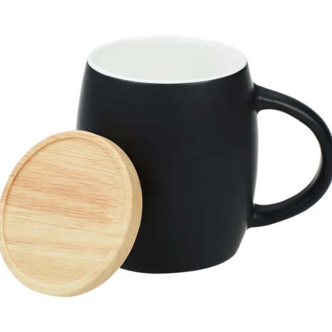 Hearth Coffee Mug with Wood Lid Coaster - 14 oz - Laser