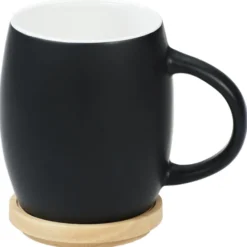 Hearth Coffee Mug with Wood Lid Coaster - 14 oz - Laser