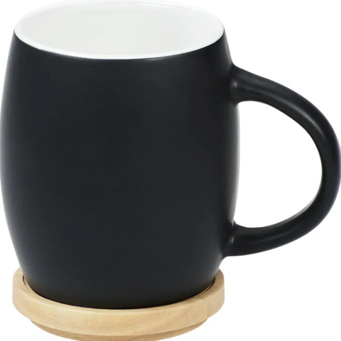 Hearth Coffee Mug with Wood Lid Coaster - 14 oz - Laser