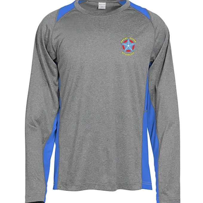 Heather Challenger Colorblock Long Sleeve Tee - Embroidered