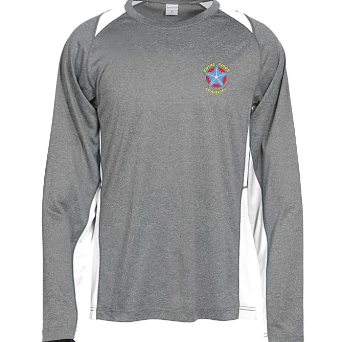 Heather Challenger Colorblock Long Sleeve Tee - Embroidered