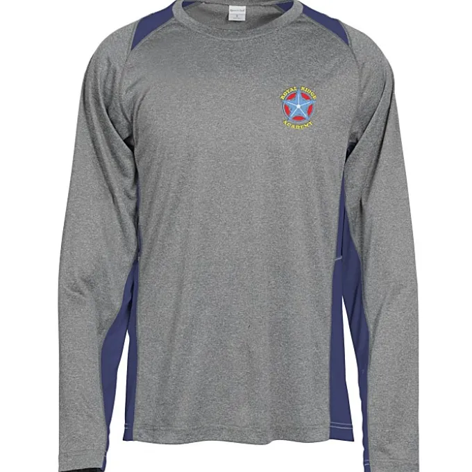Heather Challenger Colorblock Long Sleeve Tee - Embroidered