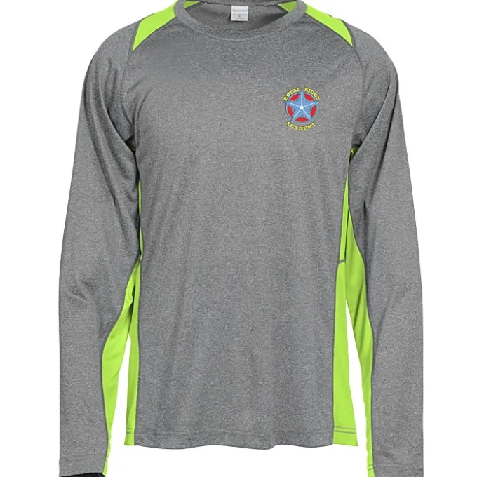 Heather Challenger Colorblock Long Sleeve Tee - Embroidered
