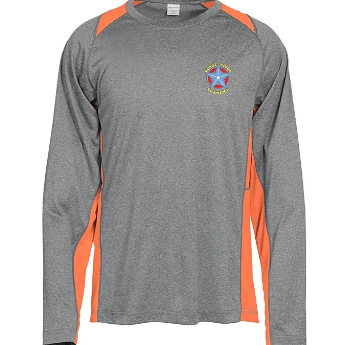 Heather Challenger Colorblock Long Sleeve Tee - Embroidered