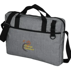 Heathered Briefcase Bag - Embroidered