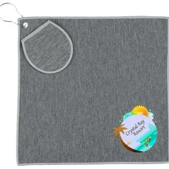 Heather Golf Towel with Ball Pouch