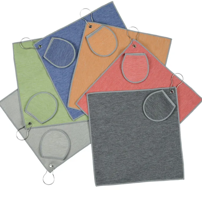 Heather Golf Towel with Ball Pouch
