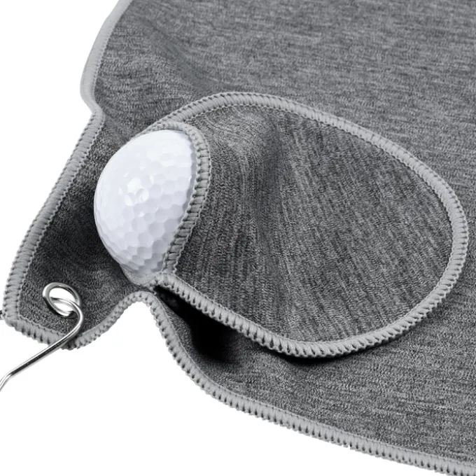 Heather Golf Towel with Ball Pouch