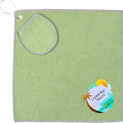 Heather Golf Towel with Ball Pouch