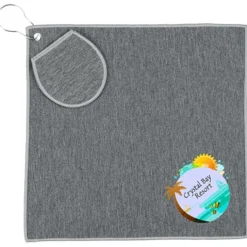Heather Golf Towel with Ball Pouch