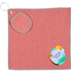 Heather Golf Towel with Ball Pouch