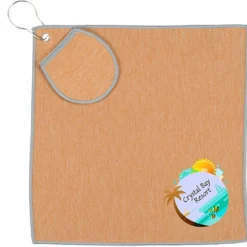 Heather Golf Towel with Ball Pouch