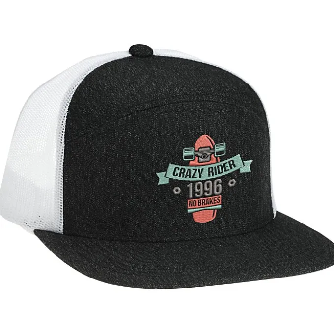 Heather 6 Panel Arch Trucker Snapback Cap