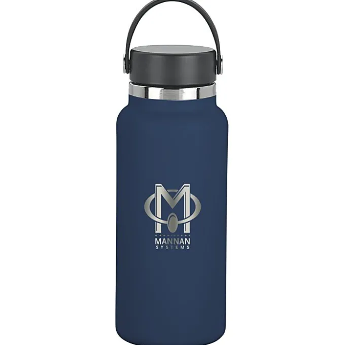 Hydro Flask Wide Mouth with Flex Cap - 32 oz. - Laser Engraved