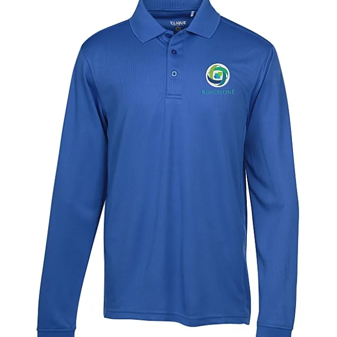 Ice Performance Pique Long Sleeve Polo - Men's - Embroidered