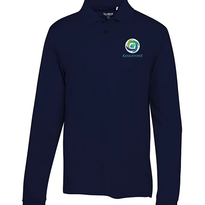 Ice Performance Pique Long Sleeve Polo - Men's - Embroidered