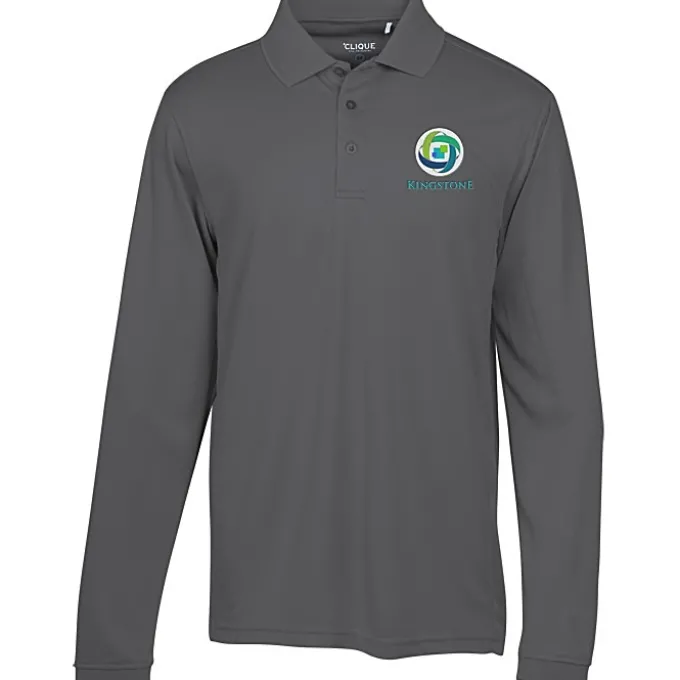 Ice Performance Pique Long Sleeve Polo - Men's - Embroidered