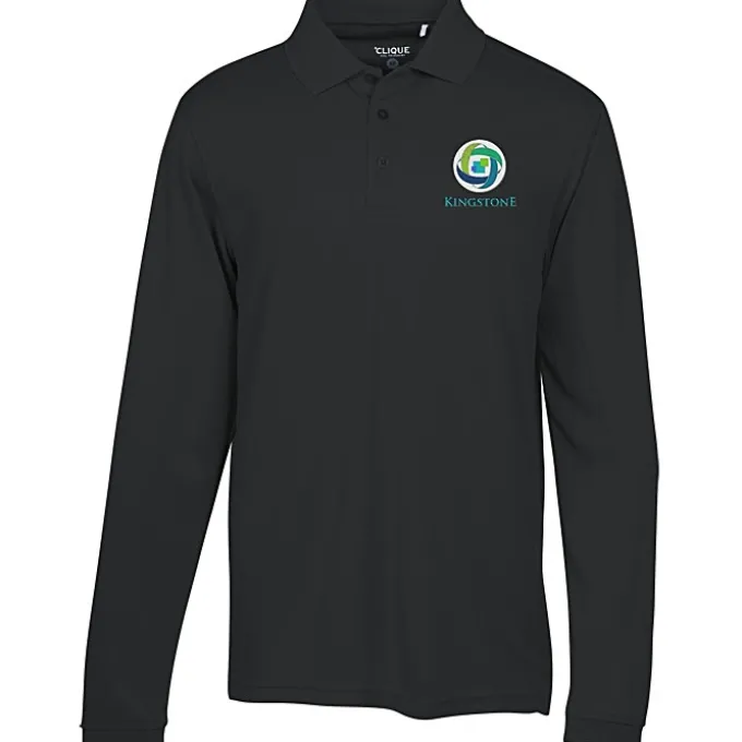 Ice Performance Pique Long Sleeve Polo - Men's - Embroidered
