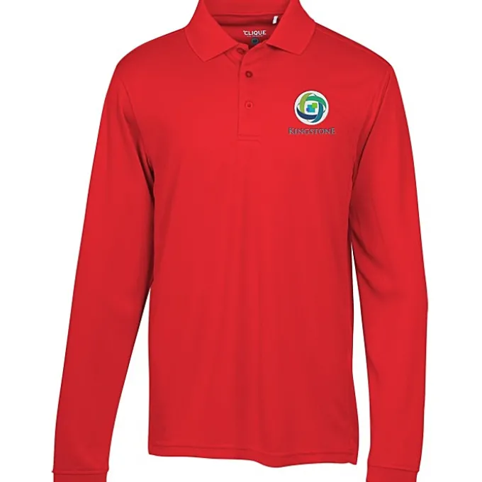 Ice Performance Pique Long Sleeve Polo - Men's - Embroidered