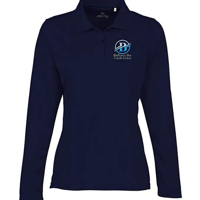 Ice Performance Pique Long Sleeve Polo - Ladies' - Full Color