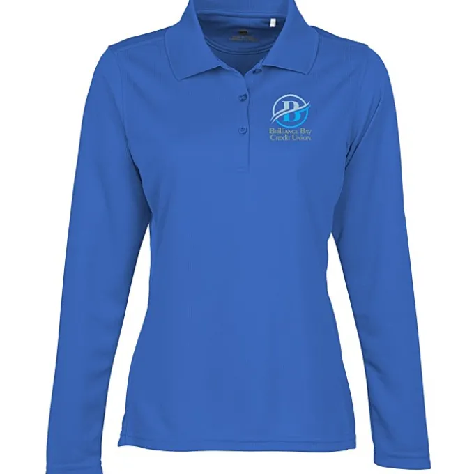 Ice Performance Pique Long Sleeve Polo - Ladies' - Full Color