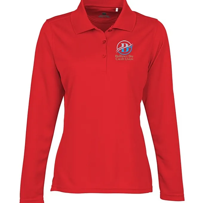 Ice Performance Pique Long Sleeve Polo - Ladies' - Full Color