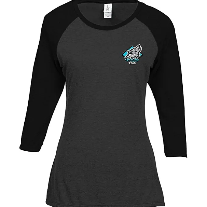 Ideal 3/4 Sleeve Raglan T-Shirt - Ladies' - Embroidered