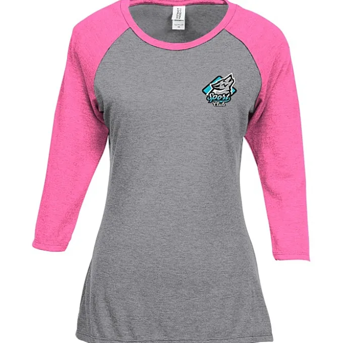 Ideal 3/4 Sleeve Raglan T-Shirt - Ladies' - Embroidered