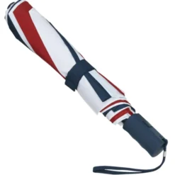42-inch Folding Umbrella with Auto Open - Red / White / Blue - 42-inch Arc - 24 hr