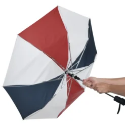 42-inch Folding Umbrella with Auto Open - Red / White / Blue - 42-inch Arc - 24 hr