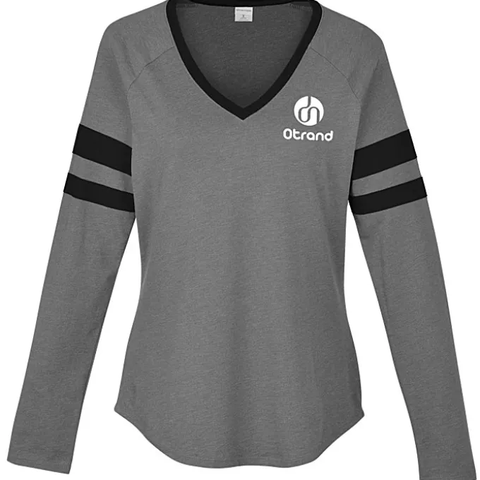 Intermission Stripe Long Sleeve V-Neck T-Shirt - Ladies'