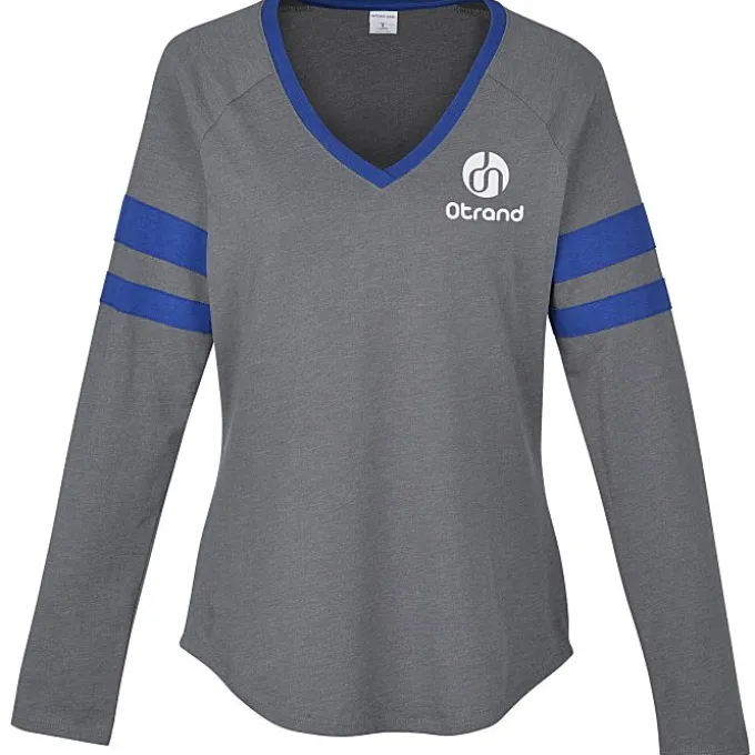 Intermission Stripe Long Sleeve V-Neck T-Shirt - Ladies'