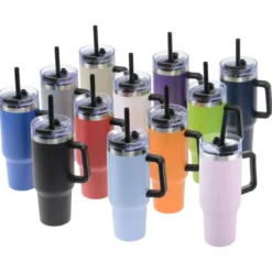 Intrepid Vacuum Mug with Straw - 40 oz - Laser Engraved