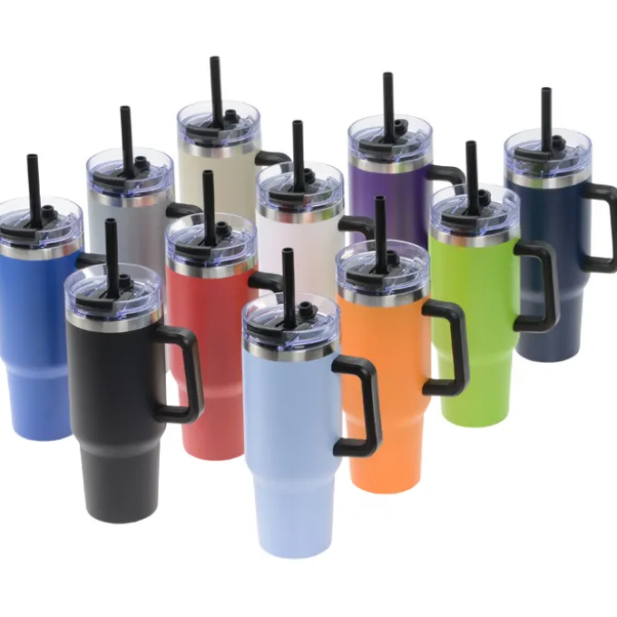 Intrepid Vacuum Mug with Straw & Topper - 40 oz