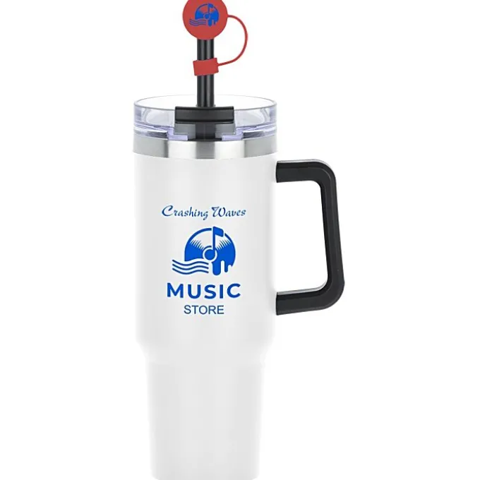 Intrepid Vacuum Mug with Straw & Topper - 40 oz