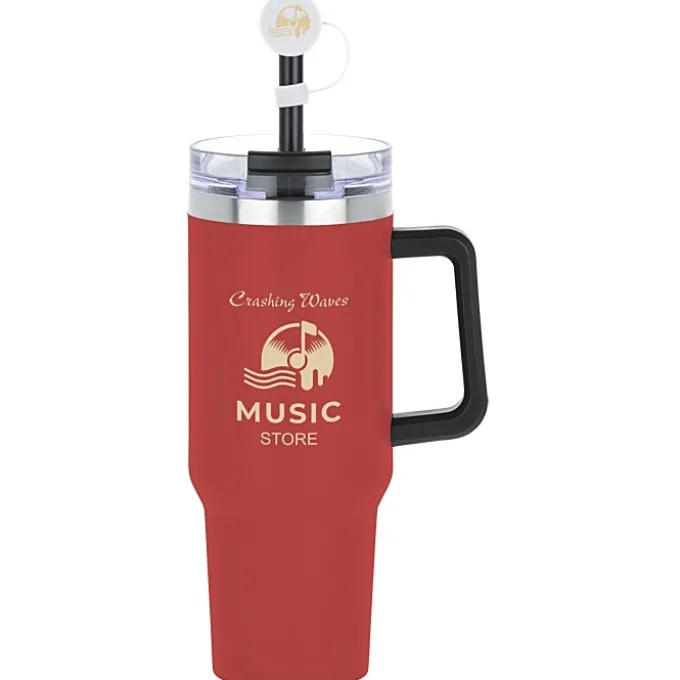 Intrepid Vacuum Mug with Straw & Topper - 40 oz