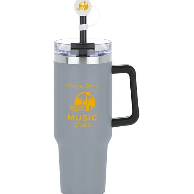Intrepid Vacuum Mug with Straw & Topper - 40 oz