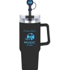 Intrepid Vacuum Mug with Straw & Topper - 40 oz