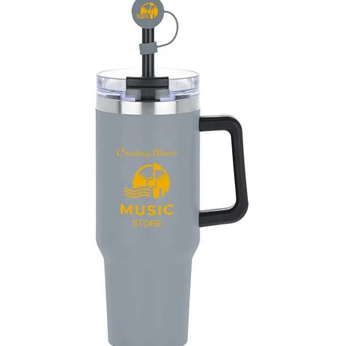 Intrepid Vacuum Mug with Straw & Topper - 40 oz