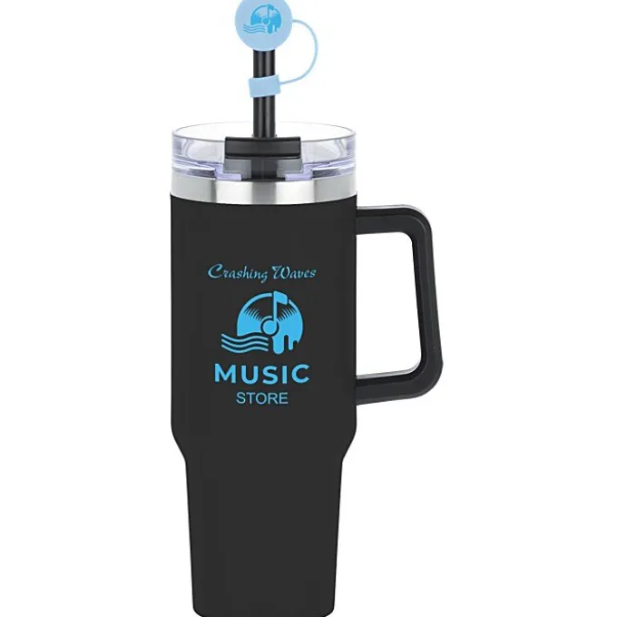 Intrepid Vacuum Mug with Straw & Topper - 40 oz