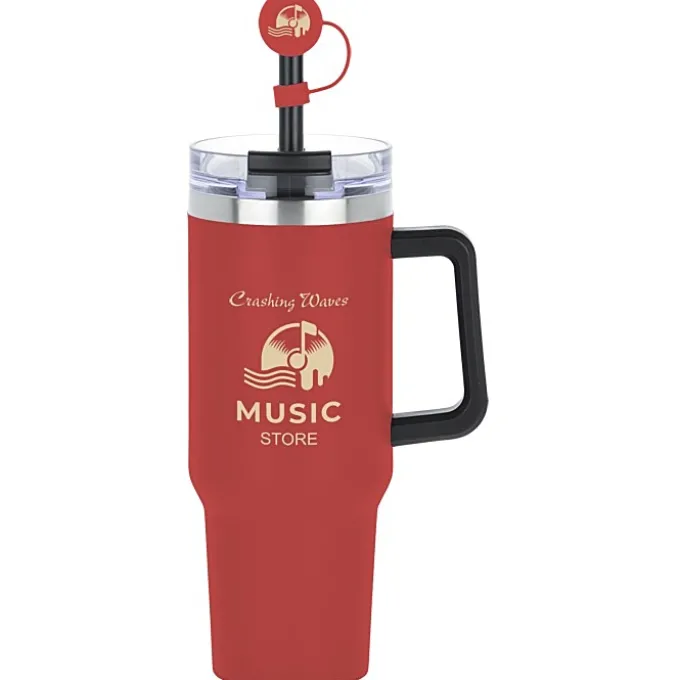 Intrepid Vacuum Mug with Straw & Topper - 40 oz