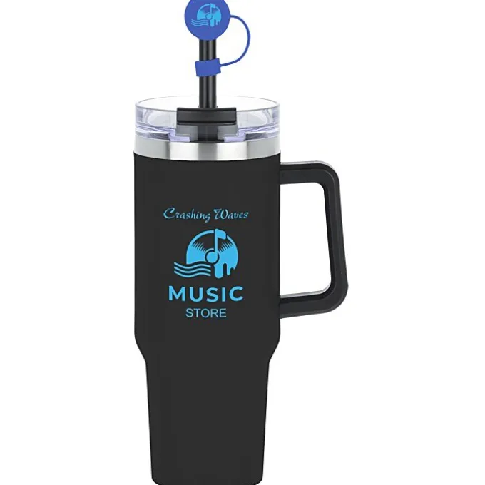 Intrepid Vacuum Mug with Straw & Topper - 40 oz