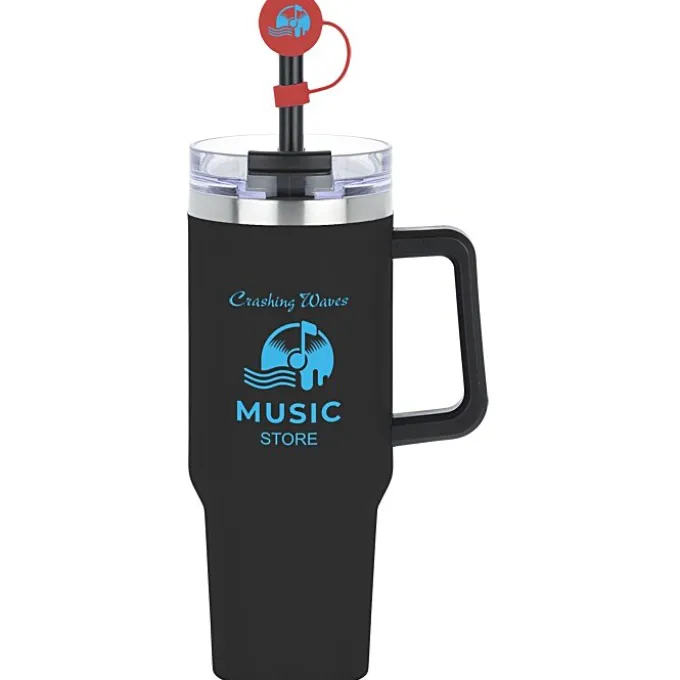 Intrepid Vacuum Mug with Straw & Topper - 40 oz