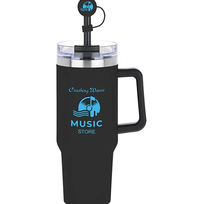 Intrepid Vacuum Mug with Straw & Topper - 40 oz