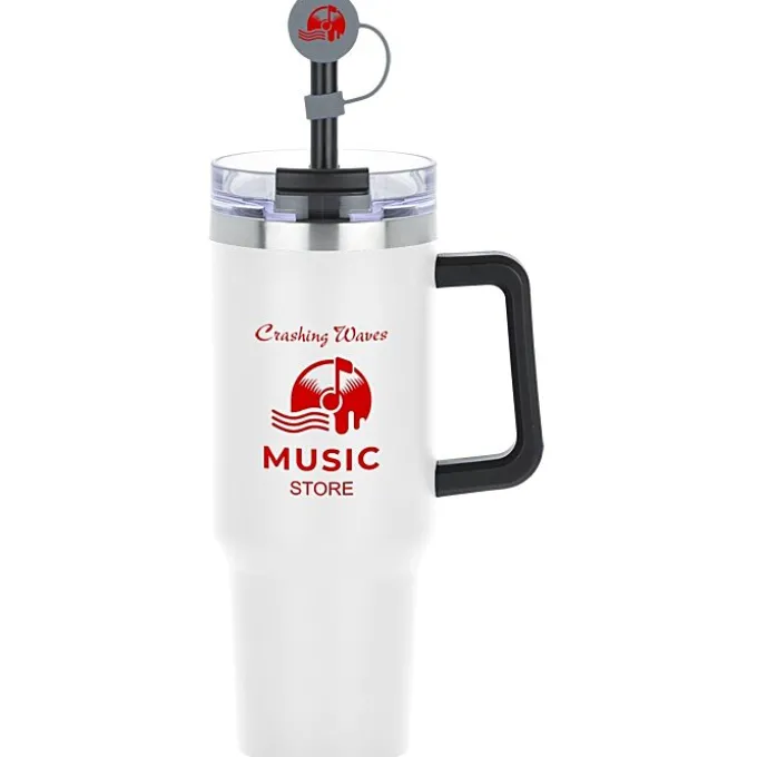 Intrepid Vacuum Mug with Straw & Topper - 40 oz