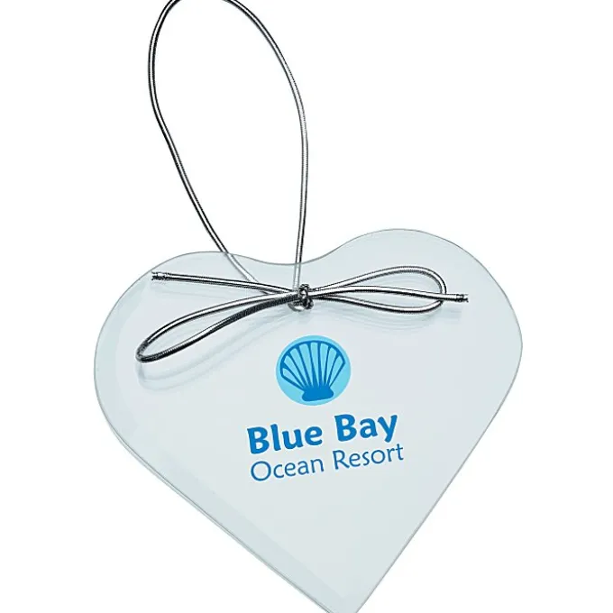 Jade Crystal Ornament - Heart - Full Color
